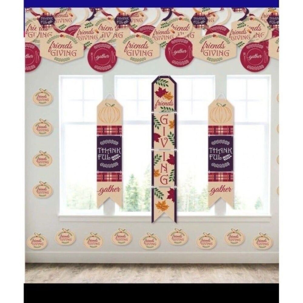 Friends Giving Thanksgiving Wall & Door Hanging Party Decor Friendsgiving 60 PCS